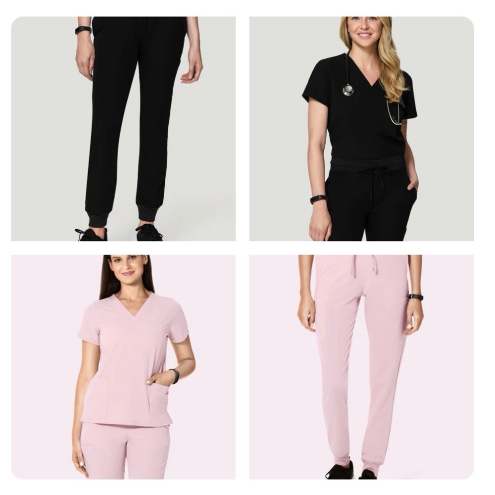 Women's Black and Pink Jogger Pants